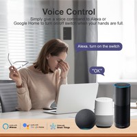 Interrupteur mural intelligent WiFi 4x4 avec écran, étiquette personnalisable en 10+ langues, norme américaine, 6/8 boutons poussoirs, compatible Tuya Smart Home et Alexa
