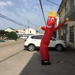 Danseur gonflable jaune <span class=keywords><strong>Smiley</strong></span> avec cheveux rouges, figurine tubulaire ondulante pour promotion en magasin, <span class=keywords><strong>grand</strong></span> ouverture, événement client - Product Image 5