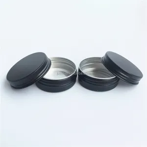 Can Container Wholesale High Quality 120ml Luxury Black Tin Cans Screw Top Round Metal Pomade Tins Containers With Lids 4oz