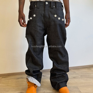 Jean en denim brut japonais sur mesure 14 oz, coupe décontractée, style vintage, jambe large, baggy, original - Product Image 1
