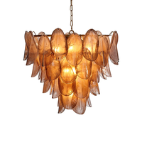Lustre vintage français en verre soufflé de Murano, suspension de style mid-century pour villa, salle à manger, îlot de cuisine, escalier, chambre à coucher