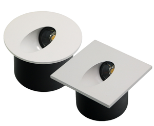 Lumière d'<span class=keywords><strong>escalier</strong></span> murale LED miniature carrée ronde étanche IP65 pour extérieur et intérieur, éclairage encastré pour marches, éclairage latéral d'<span class=keywords><strong>escalier</strong></span>, couleur noir et blanc, 3W - Product Image 1