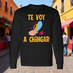 Camiseta de Manga Larga con Diseño de Humor Mexicano, Te Voy A Chingar Chancla - Product Image 3