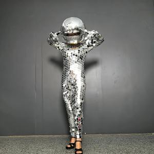 Mono de espejo Sexy Party Girl Women Menstage Show Nightclub <span class=keywords><strong>GOGO</strong></span> Party Costume - Product Image 3