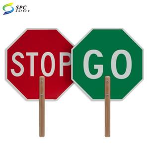 Çift taraflı yansıtıcı el düzenlenen yaya geçişi guard güvenlik uyarı trafik kontrol kürek el dur/Go güvenlik işaretleri - Product Image 3