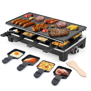 Gril à <span class=keywords><strong>raclette</strong></span> électrique 600W pour 8 personnes avec verre/pierre/plaque moulée sous pression - Product Image 6