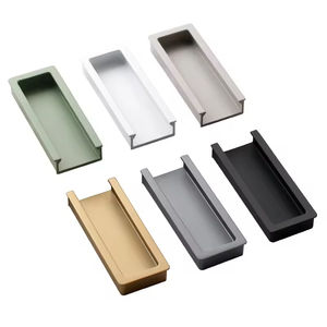 Poignées de porte en alliage de zinc minimalistes modernes de style européen pour les armoires et les tiroirs dissimulés - Product Image 1
