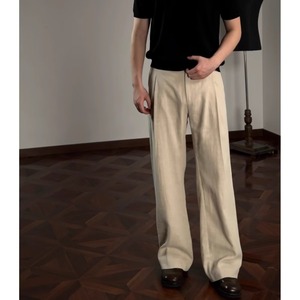 Pantalon unisexe <span class=keywords><strong>en</strong></span> <span class=keywords><strong>lin</strong></span> style Old Money, coupe décontractée, taille haute, jambe large droite, fin et léger pour l'été, pour hommes et femmes - Product Image 2