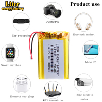 Batterie rechargeable au lithium polymère Li-ion 3,7 V 1200 mAh 763450 pour liseuses électroniques, banque d'alimentation mobile, lecteur DVD