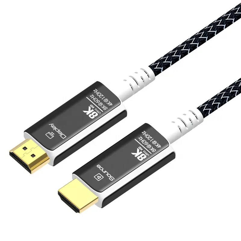 फाइबर ऑप्टिक HDMI केबल विधानसभाओं 48Gbps अल्ट्रा HD 8K HDMI 21 केबल फाइबर ऑप्टिक एओसी फाइबर ऑप्टिकल 8K HDMI 2.1V केबल