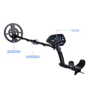 Détecteur de métaux avec bobine de recherche de 25 cm, tige réglable, écran numérique, noir, pour adultes, utilisation en extérieur - Product Image 1