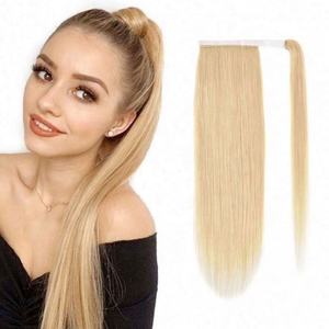 Extensiones de Cabello Humano Remy Brasileño de Doble Trama, Cola de Caballo Larga y Lisa con Clip para Mujer - Product Image 4