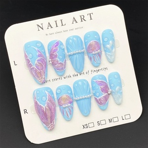 Prensa hecha a mano en <span class=keywords><strong>uñas</strong></span> con pegamento Oem Odm Etiqueta Privada falso largo ataúd <span class=keywords><strong>uñas</strong></span> artificiales acrílico Prensa en <span class=keywords><strong>verano</strong></span> - Product Image 6