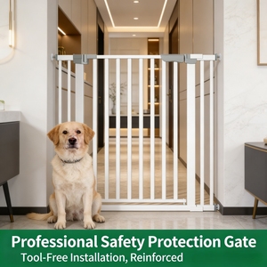 Nouvelle barrière de sécurité pour animaux de compagnie en plastique épaissi, moderne, sans perçage, pour bébés et chiens, barrière d'escalier anti-collision pour petits animaux - Product Image 1