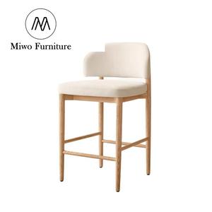 Tabouret de comptoir en bois de style moderne pour la cuisine Villa Club à usage commercial <span class=keywords><strong>Chaise</strong></span> en tissu avec comptoir de bar et bistrot - Product Image 2