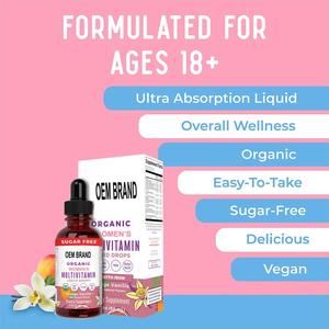 OEM şekersiz Vegan kadın vitaminleri takviyesi organik bayan Multivitamin sıvı ruh hali dengesi bağışıklık desteği için düşer - Product Image 2