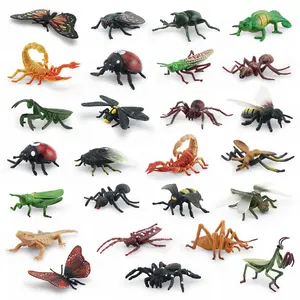 模拟野生昆虫模型套装蜥蜴蝎子蜘蛛瓢虫蚊子蜻蜓装饰