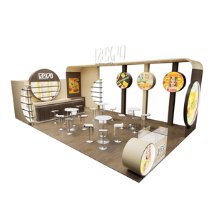 מהיר הרכבה התערוכה דוכן פרסום שמיש מחדש תצוגת פרסומת לעמוד מותג מודולרי מותאם אישית מסחרי עץ תצוגה לעמוד עבור יריד מזון - Product Image 1