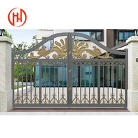 Porte d'allée automatique motorisée au design moderne Porte de clôture à persiennes Porte coulissante en aluminium
