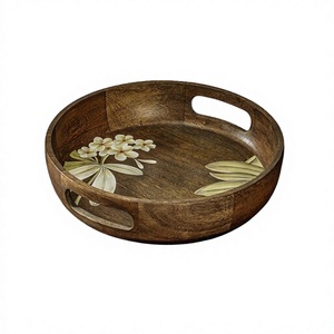 Plateau de service à thé en bois au design tendance, qualité supérieure, taille personnalisée, plateau de service alimentaire pour les meilleures ventes - Product Image 1