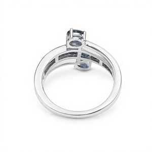 Anillo de Plata de Ley 925 con Gema de Rubí y Engaste de Canal, con Piedras Ovaladas Engastadas en Puntas, Joyería Clásica de Compromiso para Mujer - Product Image 5