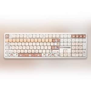 คีย์บอร์ดแบบกลไก F108 3 โหมด พร้อมปุ่มการ์ตูนหลากหลายแบบ ป้องกันการกดผิดพลาด สำหรับสาวๆ ทำงานออฟฟิศ เล่นเกม - Product Image 6