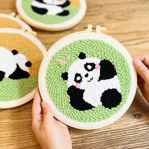 Kit de broderie au point piqué en polyester fait main pour débutants, ensemble animal panda personnalisé XIXI avec instructions - Product Image 4