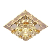 Lustre moderne en cristal coloré à LED pour couloir, lampe suspendue