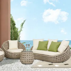 Современная Роскошная ротанговая садовая мебель Juecheng, набор для дивана из искусственного яйца, Плетеный набор для дивана из ротанга