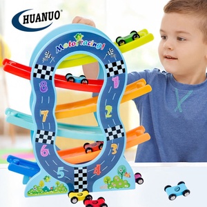 Giocattolo in Legno, Trenino a Sei Piani con Carrucola Tipo O, Gioco Educativo per Bambini, Pista da Corsa in Legno - Product Image 2