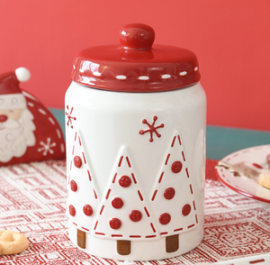 Pot de rangement en céramique de Noël en gros, boîte à collation scellée avec couvercle, idéal comme cadeau de fêtes - Product Image 6