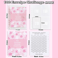 Vente en gros Macaron PU cuir 6 anneaux budget classeur planificateur A5 taille Logo personnalisé 100 enveloppe défi livre avec couverture PP