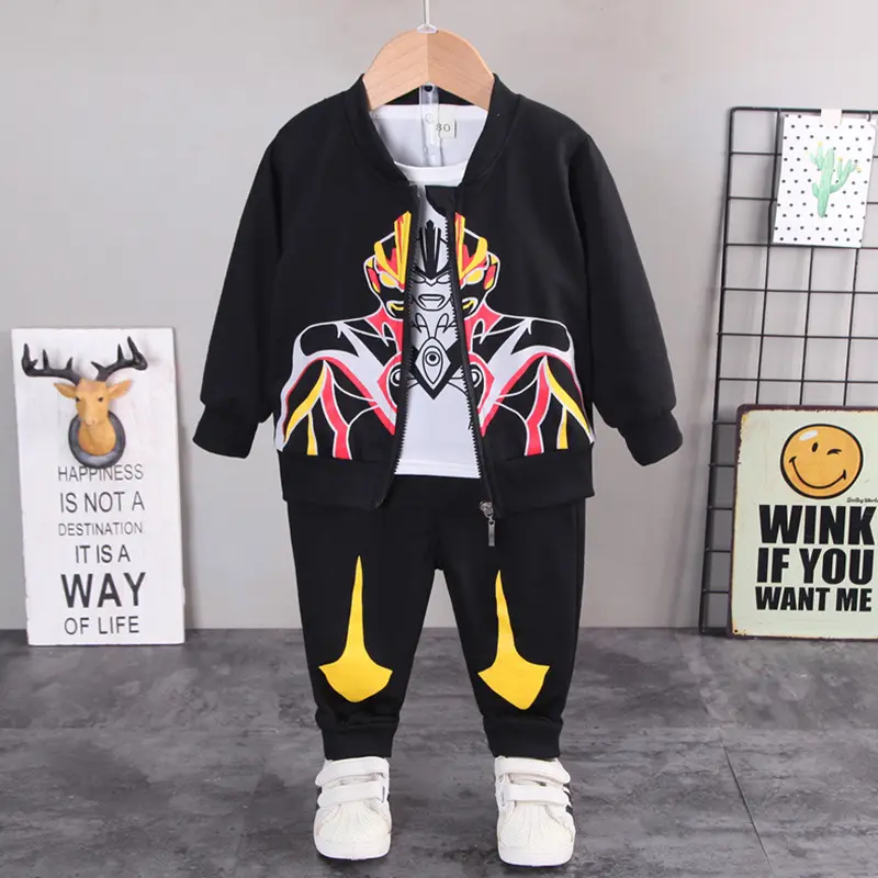 3 pcs Baby Boy Dress Clothes Toddler Fall Outfit Infant Suits Long Sleeve Shirt + Pants Set for Kids