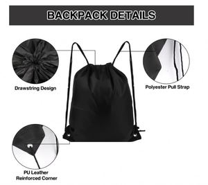 Sacs à dos de sport à cordon de serrage pour la gym, les voyages, la natation, la plage, sacs à dos promotionnels à cordon de serrage - Product Image 5