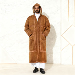 Высококачественное арабское экологически чистое пальто Wintermantel с капюшоном Farwa для молитвы пальто Farwa Bisht меховое мужское зимнее пальто - Product Image 3