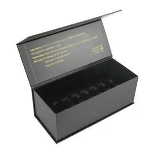 Crown win luxury gel nail box polish packaging spedizione personalizzata scatole di imballaggio nere magnetiche con inserto in schiuma set scatole di carta per sacchetti