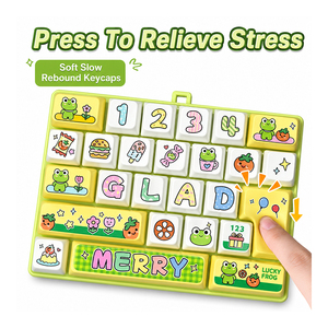 Promotional Keyboard Fidget Toy Cartoon Press Button Clicker Stress Relief With 26 <b>Key</b> Layout Bag Pendant For Kids - Product Image 2