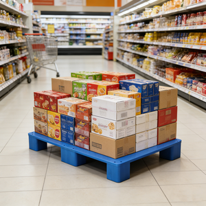 <span class=keywords><strong>Pallet</strong></span> in Plastica Piatto a Nove Gambe Impilabile Riutilizzabile per Magazzino e Stoccaggio - Product Image 1