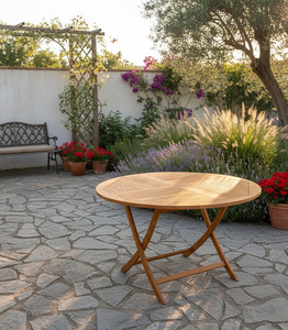 Table de repas ovale polyvalente en teck pour l'extérieur avec extension, idéale pour les jardins, les patios et les environnements de villégiature - Product Image 6