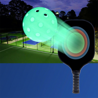 Offre d'usine : Balles de pickleball lumineuses LED en plastique phosphorescentes de 74 mm à 40 trous pour l'extérieur, 25-26 g