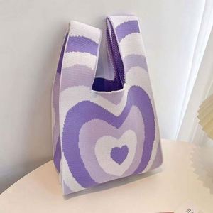 Hot Selling Cartoon <b>Knitted</b> Handbag Portable Shopping Mini Purse Crochet <b>Knitted</b> <b>Tote</b> <b>Bag</b> for Women - Product Image 6