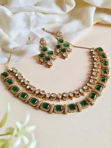 Parure de collier multicouche en laiton de haute qualité, bijoux de mariage, bijoux de fête, faits à la main, produit en gros - Product Image 3