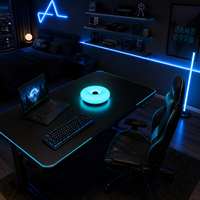 Lampe de table tactile créative RGB en forme de donut, design moderne et simple, rechargeable, 16 couleurs, LED à intensité variable, style nordique pour chambre, bar, bureau