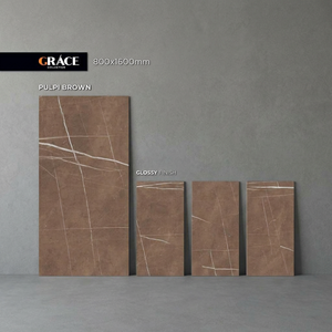 Solid Sugar Grey 800x1600mm Glossy Porcelain Floor And Wall <b>Tiles</b> Modern Grey Stone Design 80x160cm - Product Image 4