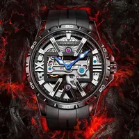 Montre mécanique à remontage automatique Mark Fairwhale Pioneer Series Sport pour homme, boîtier en acier inoxydable, verre traité, lumineuse FW-6110