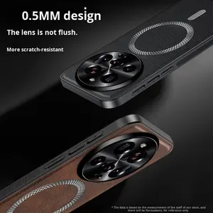 Custodia di ricarica Wireless magnetica Texture in pelle di lusso per <span class=keywords><strong>Xiaomi</strong></span> 11 <span class=keywords><strong>12</strong></span> 14T 15 Ultra custodia per cellulare con fondina inclusa - Product Image 4