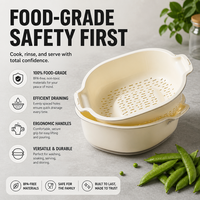 Metalen groente- en fruitafwateraar met ergonomische handgreep, multifunctioneel voor het wassen van bessen