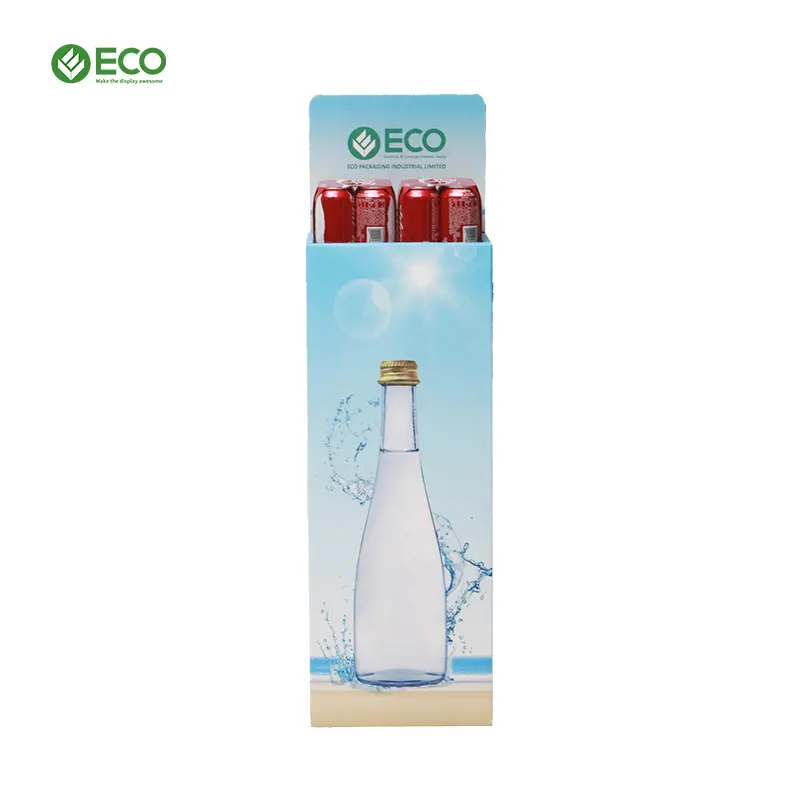 ECO Custom Beverage Display Stand Pop Up Corrugated Cardboard Floor Standing Display