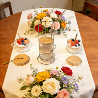 Ensemble de 9 tasses à café en verre de style campagnard sans BPA, avec couvercles en bambou, cuillères en cuivre, support en acier inoxydable, décoration de table pour la maison et la cuisine