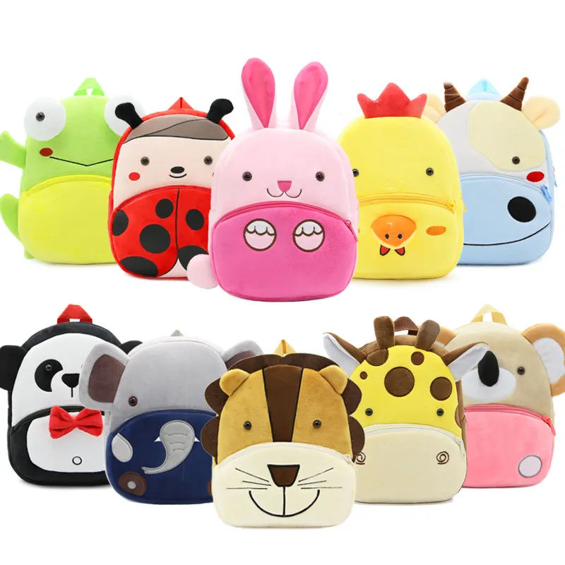 Cartoon Stuffed Animal Toys Lovely Toddler 3D Bag Kids Children Kindergarten Backpack Custom Plush School Bag For Boys Girls